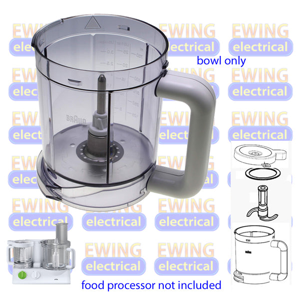 Braun 3202 Food Processor Small Processing Bowl AS00005623 7322010214 BR67051169