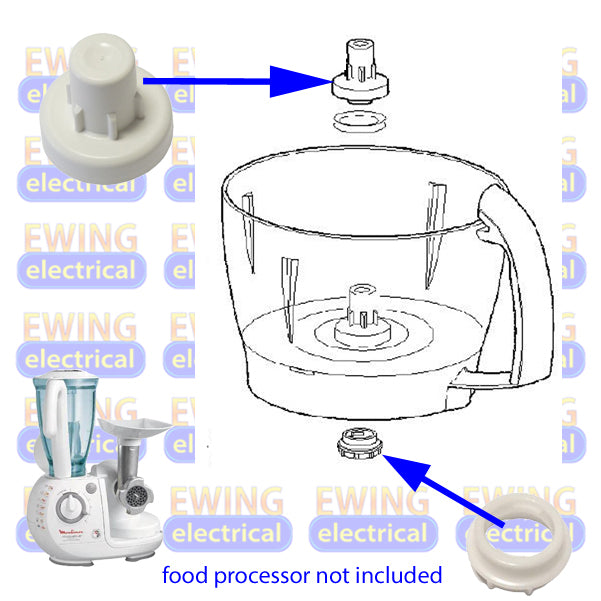 Moulinex Odacio Food Processor Lock Nut SS1530001035 & Shaft SS1530001031